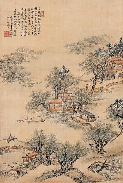 李振先 己卯（1915）年作 农家风景 立轴